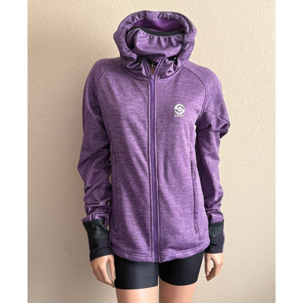 Loki Gear Women's Full Zip Hoodie Jacket Stealth Cuff in Heathered Purple